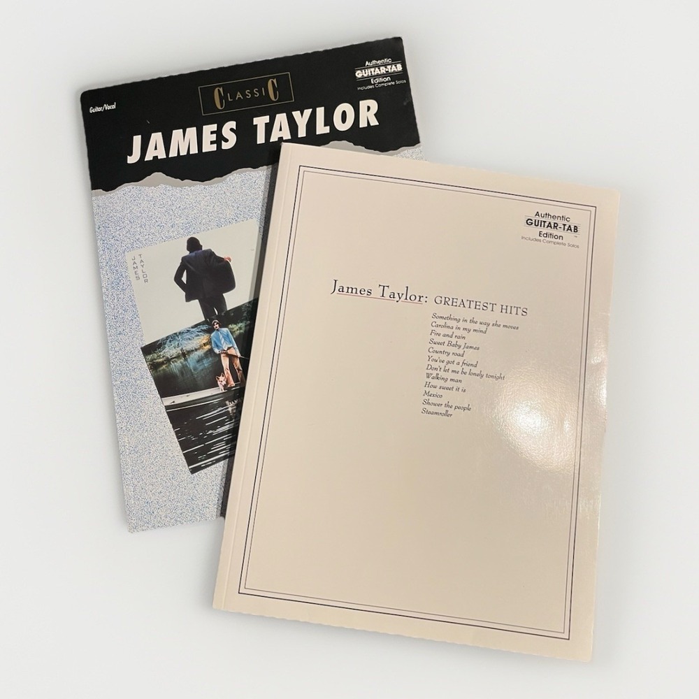 James Taylor Guitar Tab Book Lot (2) - Greatest Hits &‎ Classic - Complete Solos